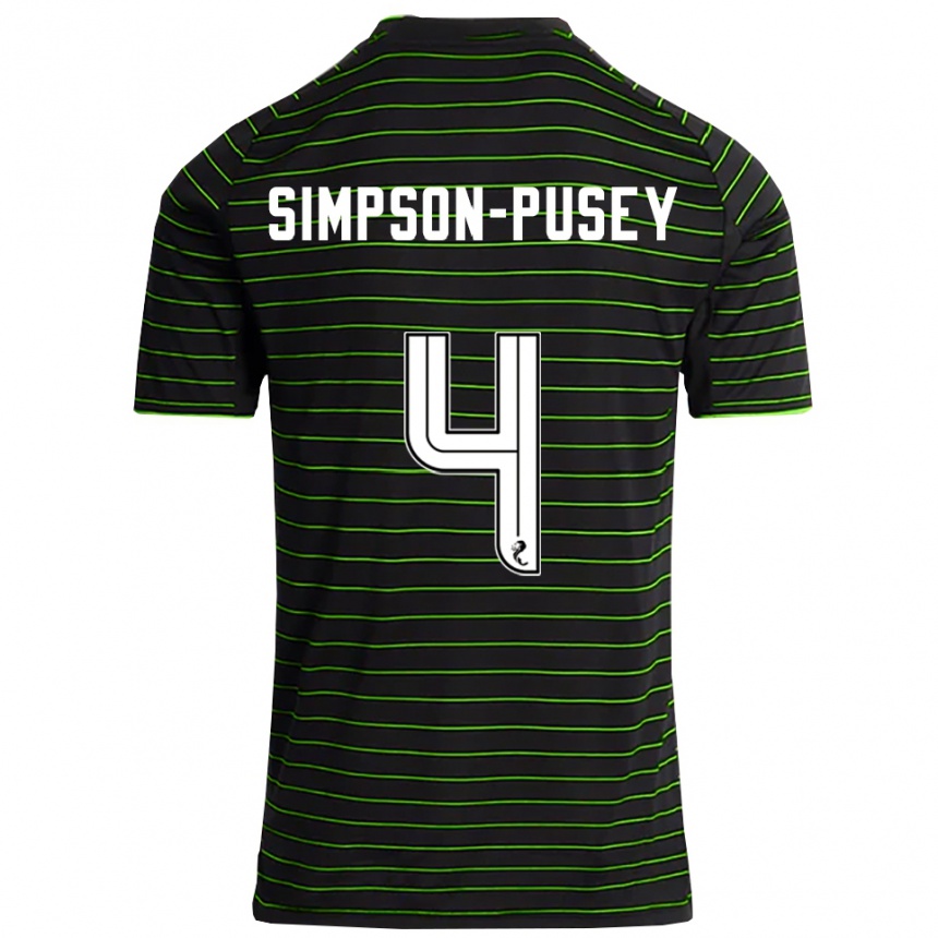 נשים כדורגל ג'המאי סימפסון-פוסי #4 שחור ירוק הרחק ג'רזי 2025/26