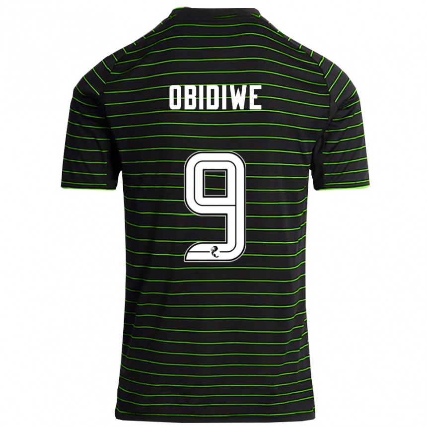 נשים כדורגל Emmanuel Obidiwe #9 שחור ירוק הרחק ג'רזי 2025/26