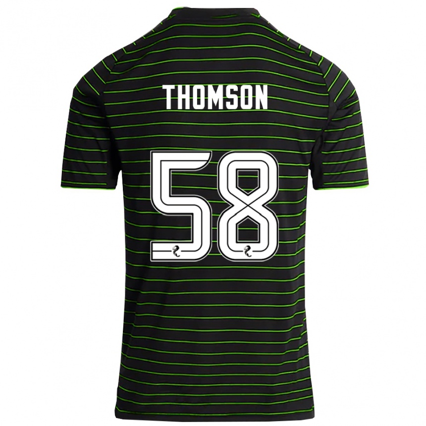 נשים כדורגל קורי תומסון #58 שחור ירוק הרחק ג'רזי 2025/26