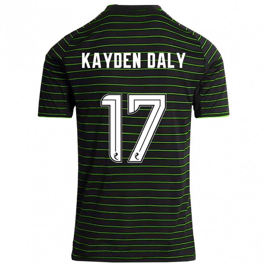 נשים כדורגל קיידן דאלי #17 שחור ירוק הרחק ג'רזי 2025/26