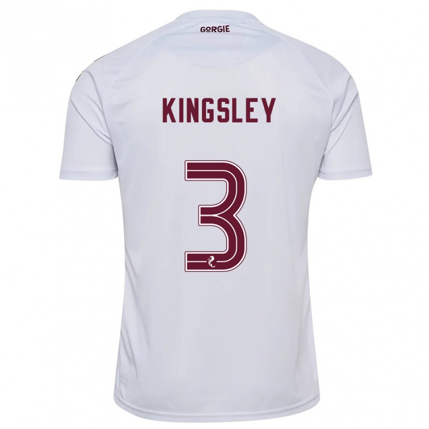 נשים כדורגל סטפן קינגסלי #3 לבן בורדו הרחק ג'רזי 2025/26