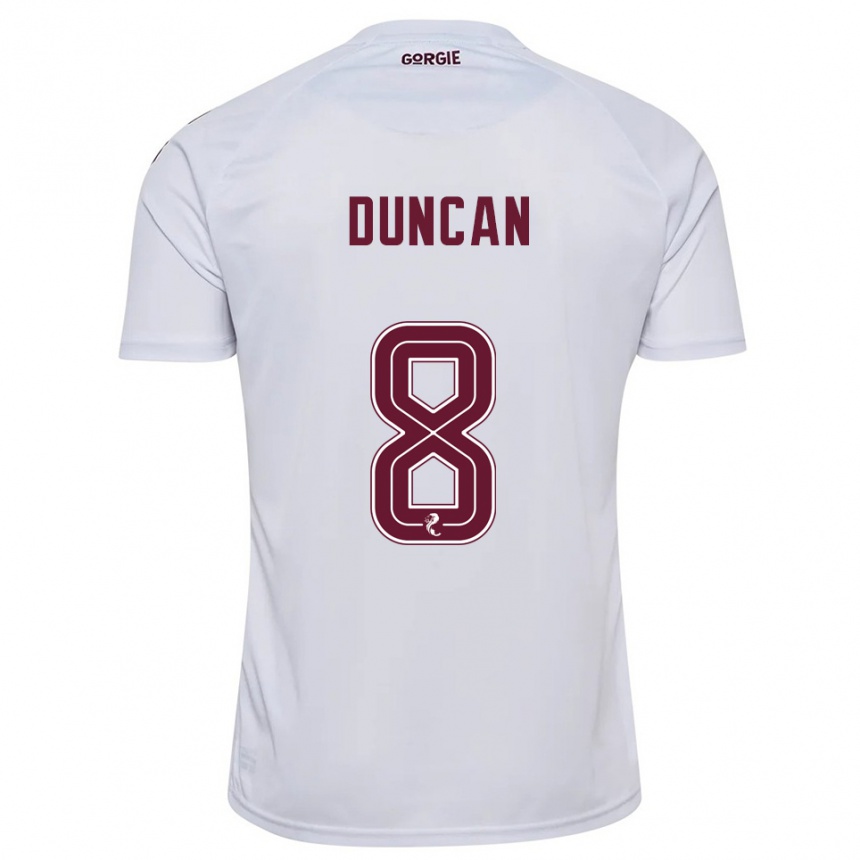 נשים כדורגל ראיין דאנקן #8 לבן בורדו הרחק ג'רזי 2025/26