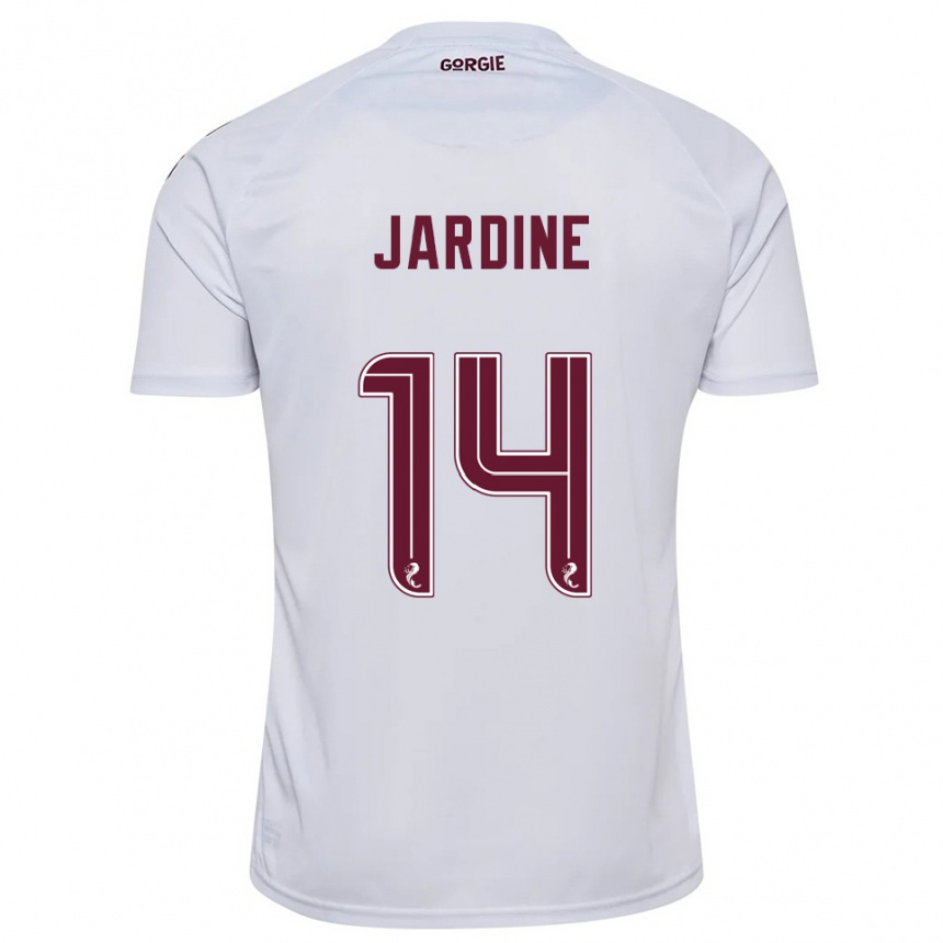 נשים כדורגל Kayla Jardine #14 לבן בורדו הרחק ג'רזי 2025/26