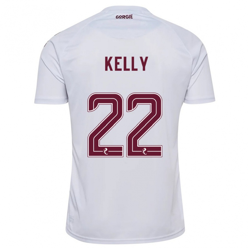 נשים כדורגל Ryan Kelly #22 לבן בורדו הרחק ג'רזי 2025/26