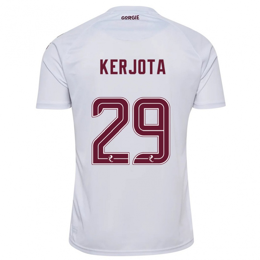 נשים כדורגל Sabah Kerjota #29 לבן בורדו הרחק ג'רזי 2025/26