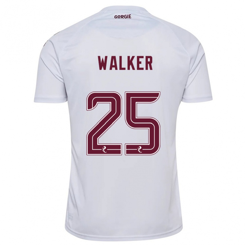 נשים כדורגל Liam Walker #25 לבן בורדו הרחק ג'רזי 2025/26