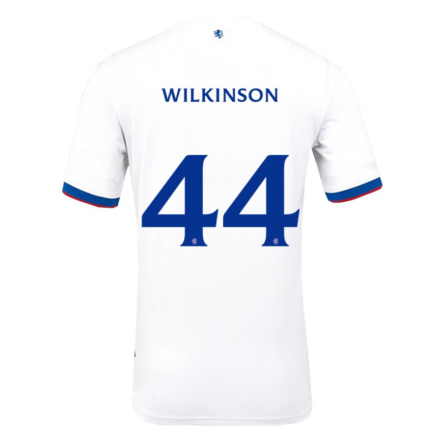 נשים כדורגל קייטי וילקינסון #44 לבן אדום כחול הרחק ג'רזי 2025/26