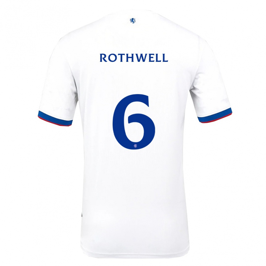 נשים כדורגל ג'ו רותוול #6 לבן אדום כחול הרחק ג'רזי 2025/26