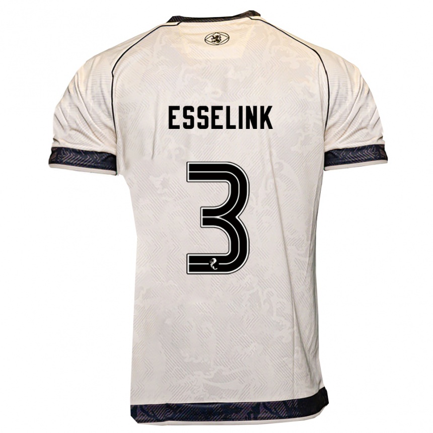 נשים כדורגל ברט אסלינק #3 לבן שחור הרחק ג'רזי 2025/26