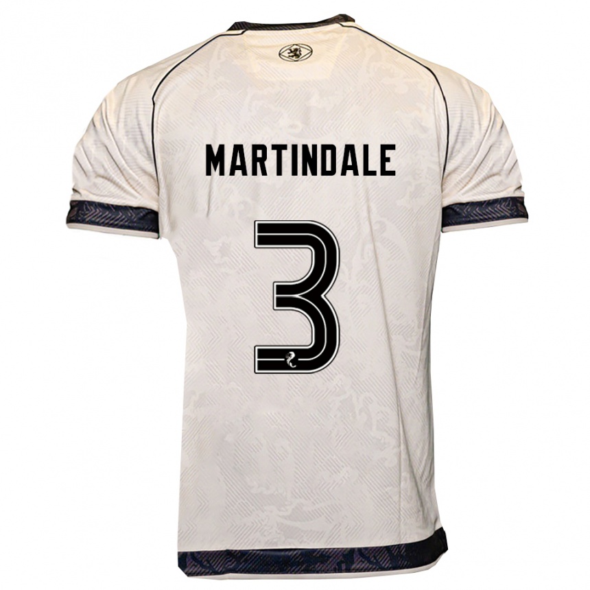 נשים כדורגל אמילי מרטינדייל #3 לבן שחור הרחק ג'רזי 2025/26