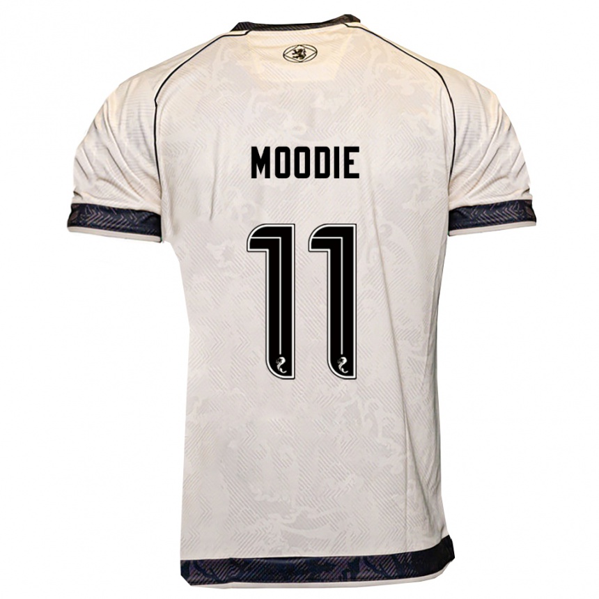 נשים כדורגל Alix Moodie #11 לבן שחור הרחק ג'רזי 2025/26