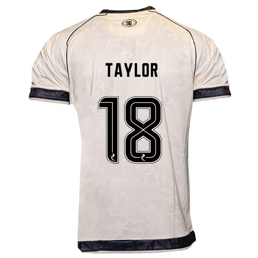 נשים כדורגל Amy Taylor #18 לבן שחור הרחק ג'רזי 2025/26