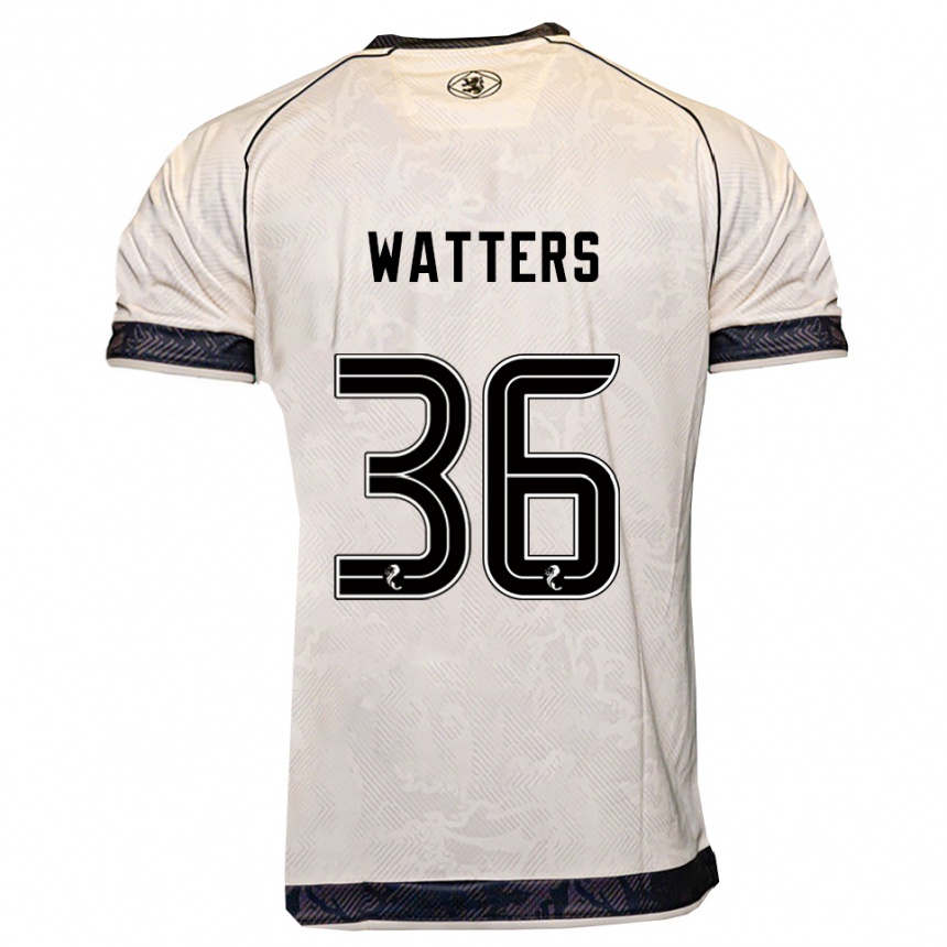 נשים כדורגל מקס ווטרס #36 לבן שחור הרחק ג'רזי 2025/26