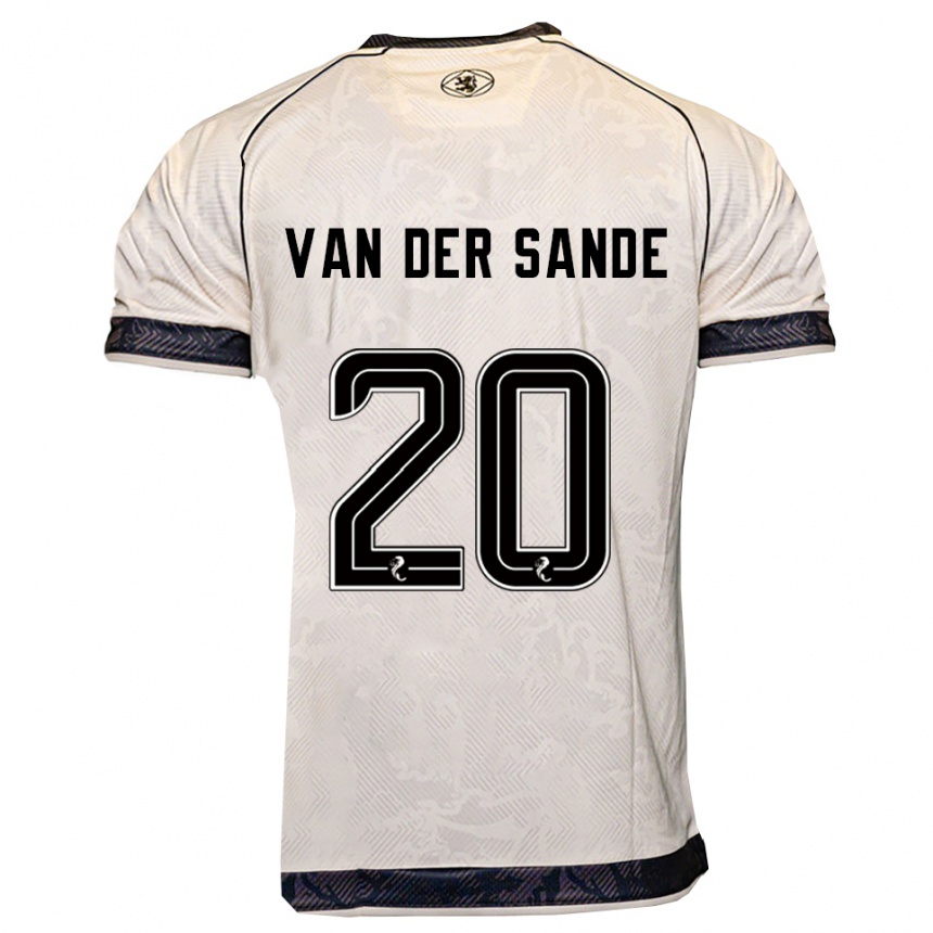 נשים כדורגל יורט ואן דר סנדה #20 לבן שחור הרחק ג'רזי 2025/26