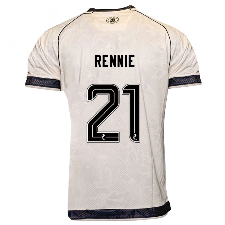 נשים כדורגל Beth Rennie #21 לבן שחור הרחק ג'רזי 2025/26