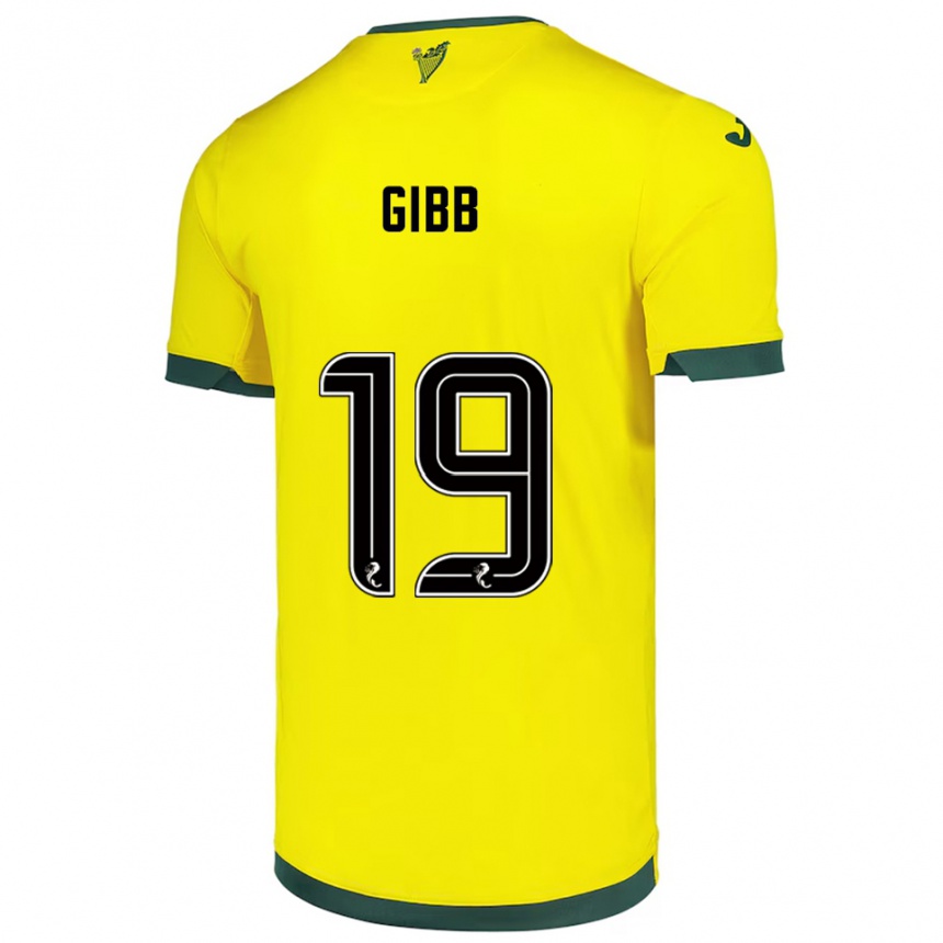 נשים כדורגל קיילי גיב #19 צהוב ירוק הרחק ג'רזי 2025/26