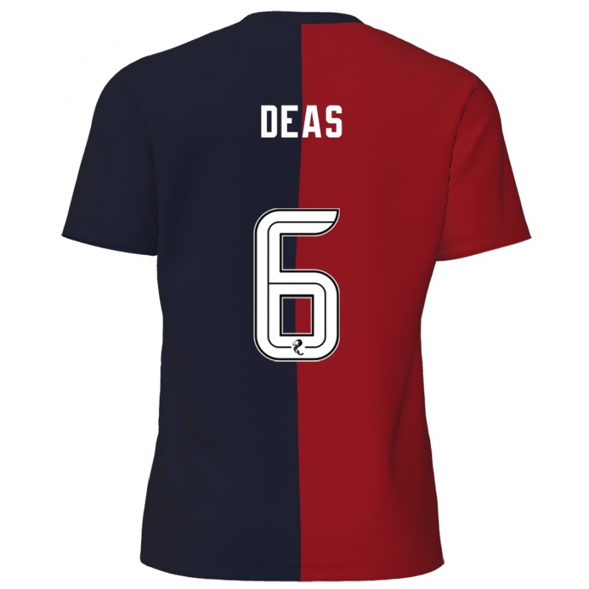 נשים כדורגל רובי דיס #6 אדום כחול נייבי הרחק ג'רזי 2025/26