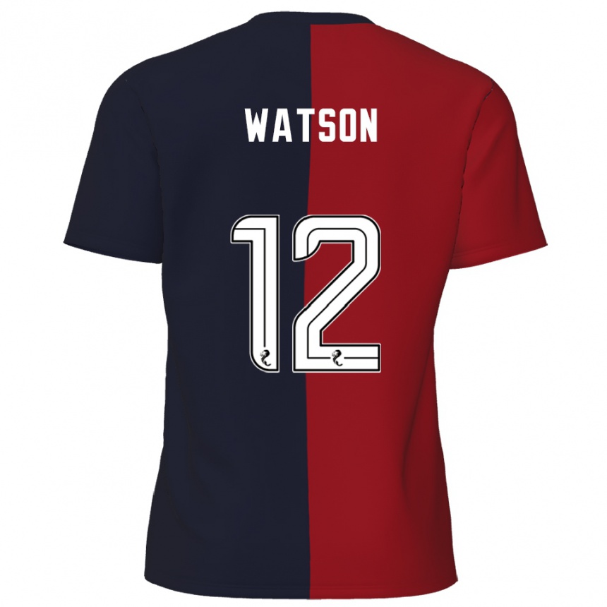 נשים כדורגל David Watson #12 אדום כחול נייבי הרחק ג'רזי 2025/26