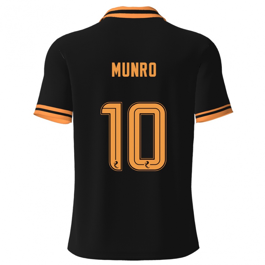 נשים כדורגל Vhairi Munro #10 שחור צהוב הרחק ג'רזי 2025/26