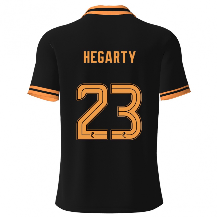 נשים כדורגל Nina Hegarty #23 שחור צהוב הרחק ג'רזי 2025/26