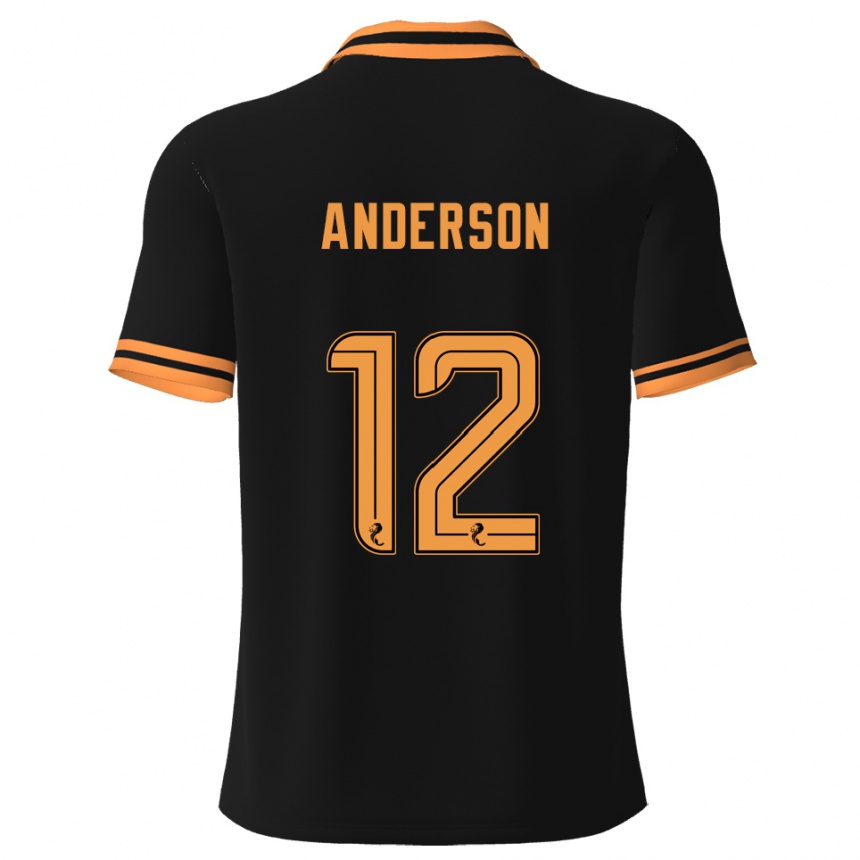 נשים כדורגל Rhys Anderson #12 שחור צהוב הרחק ג'רזי 2025/26
