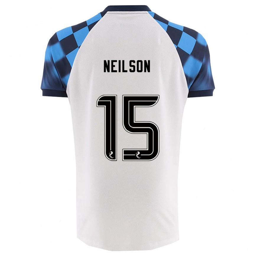 נשים כדורגל לואיס נילסון #15 לבן תכלת הרחק ג'רזי 2025/26