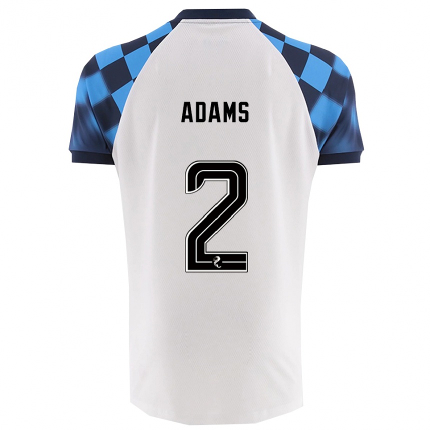 נשים כדורגל קילן אדמס #2 לבן תכלת הרחק ג'רזי 2025/26