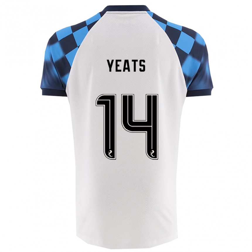 נשים כדורגל פין ייטס #14 לבן תכלת הרחק ג'רזי 2025/26