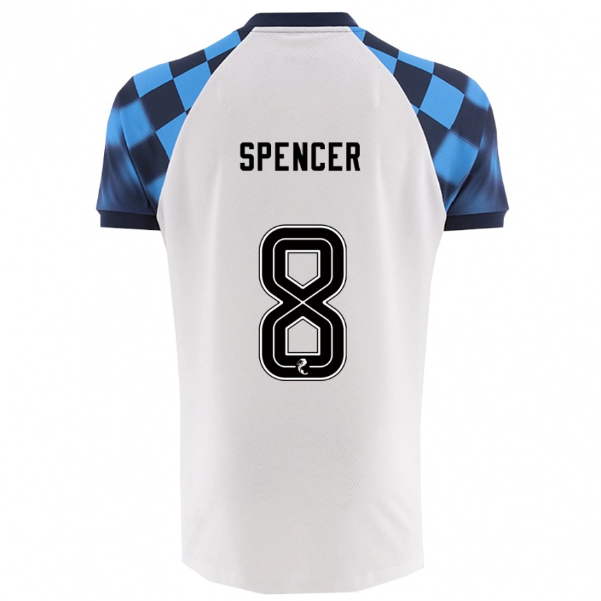 נשים כדורגל בראד ספנסר #8 לבן תכלת הרחק ג'רזי 2025/26