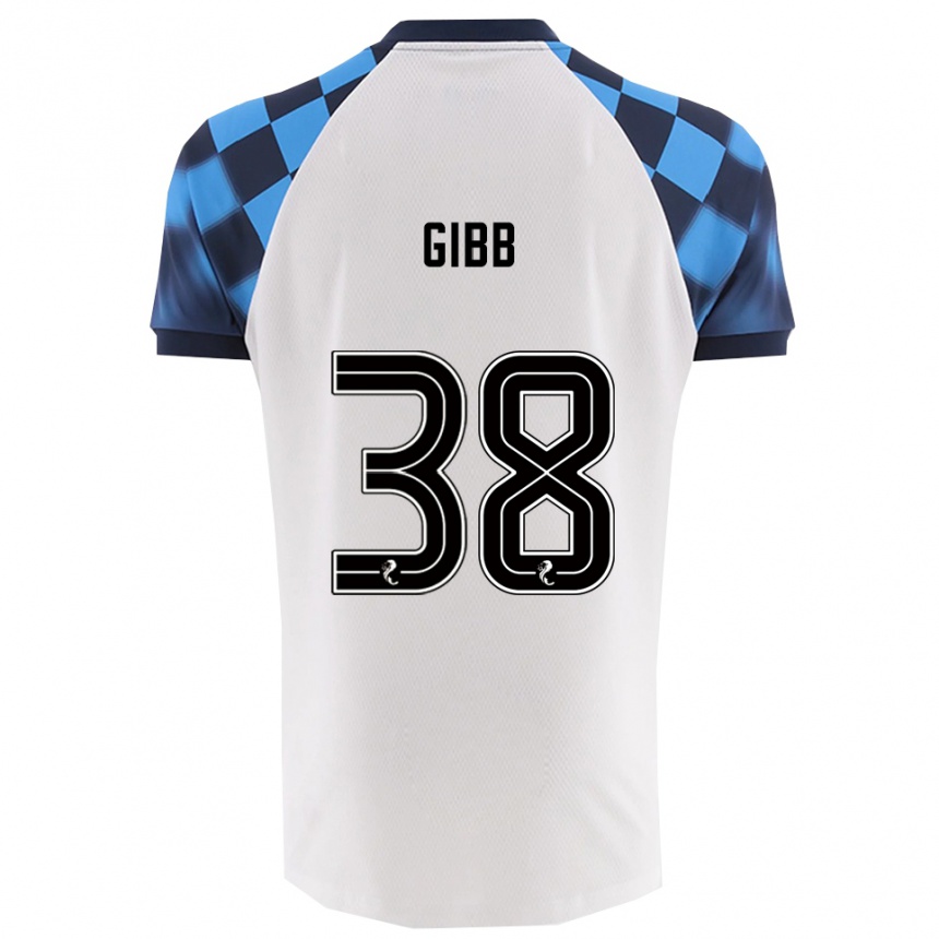 נשים כדורגל Thomas Gibb #38 לבן תכלת הרחק ג'רזי 2025/26