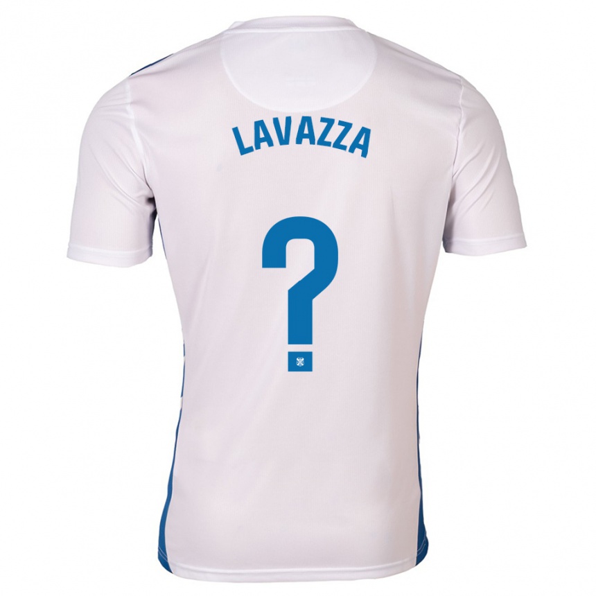 ילדים כדורגל Sebastián Lavazza #0 לבן כחול ג'רזי ביתית 2025/26