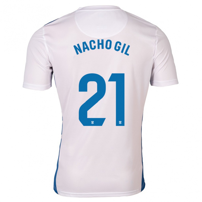 ילדים כדורגל נאצ'ו חיל #21 לבן כחול ג'רזי ביתית 2025/26