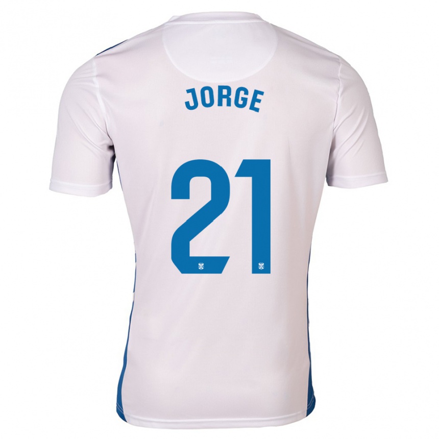 ילדים כדורגל ג׳רמי חורחה #21 לבן כחול ג'רזי ביתית 2025/26
