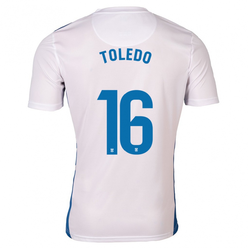 ילדים כדורגל Adrián Toledo #16 לבן כחול ג'רזי ביתית 2025/26