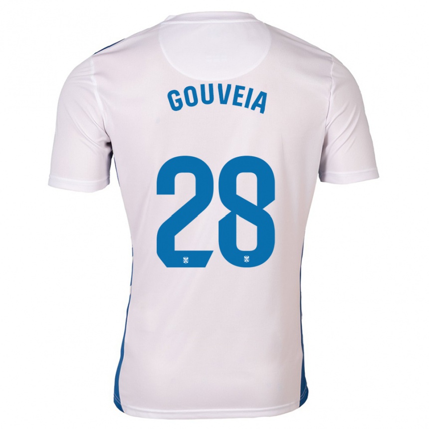 ילדים כדורגל Diego Gouveia #28 לבן כחול ג'רזי ביתית 2025/26