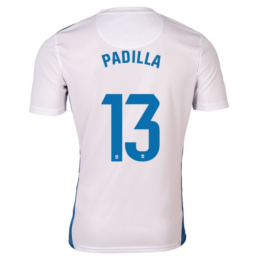 ילדים כדורגל Alejandro Padilla #13 לבן כחול ג'רזי ביתית 2025/26