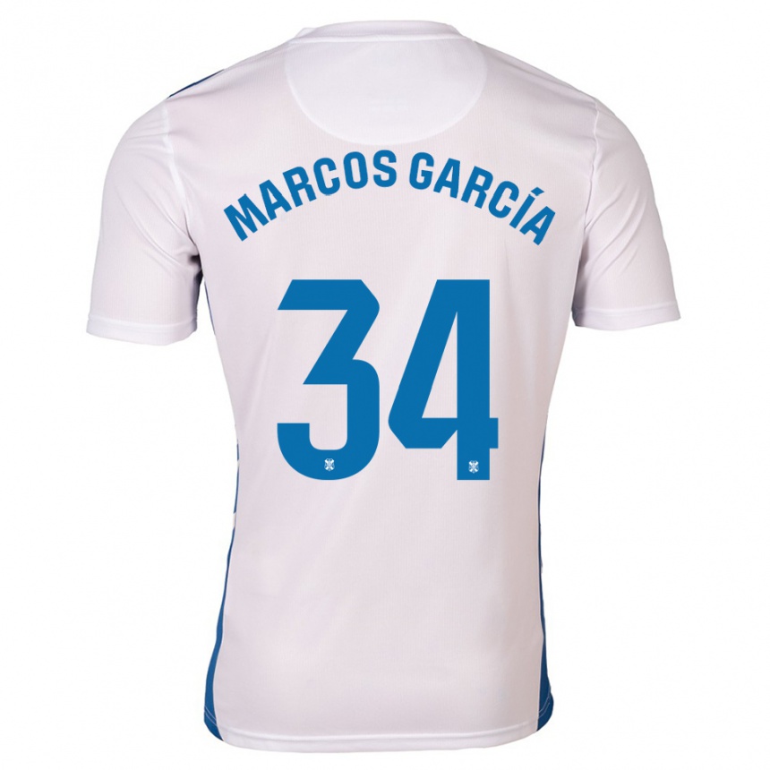 ילדים כדורגל Marcos García #34 לבן כחול ג'רזי ביתית 2025/26