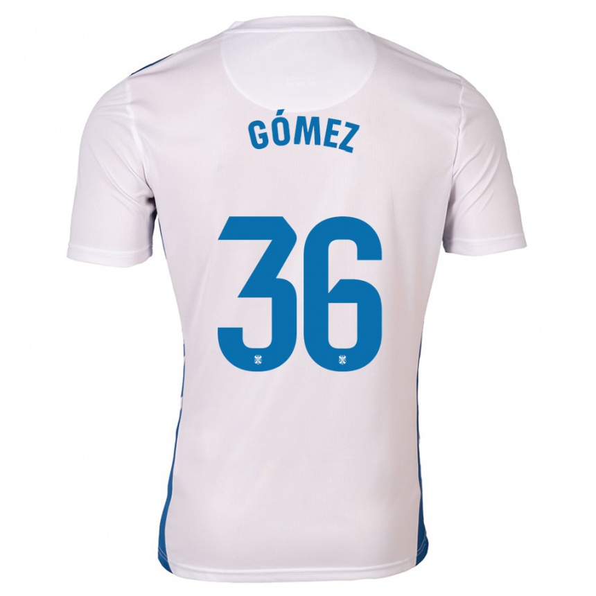 ילדים כדורגל Yerover Gómez #36 לבן כחול ג'רזי ביתית 2025/26