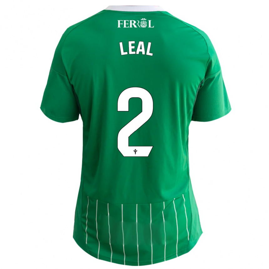 ילדים כדורגל Miguel Leal #2 ירוק לבן ג'רזי ביתית 2025/26