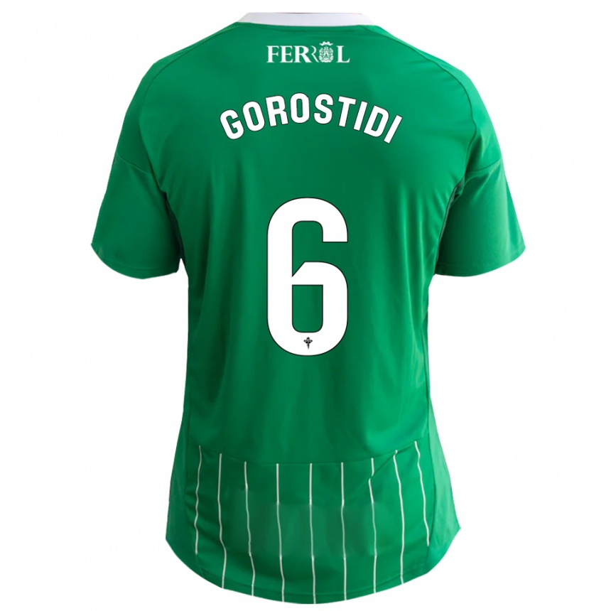 ילדים כדורגל Ander Gorostidi #6 ירוק לבן ג'רזי ביתית 2025/26