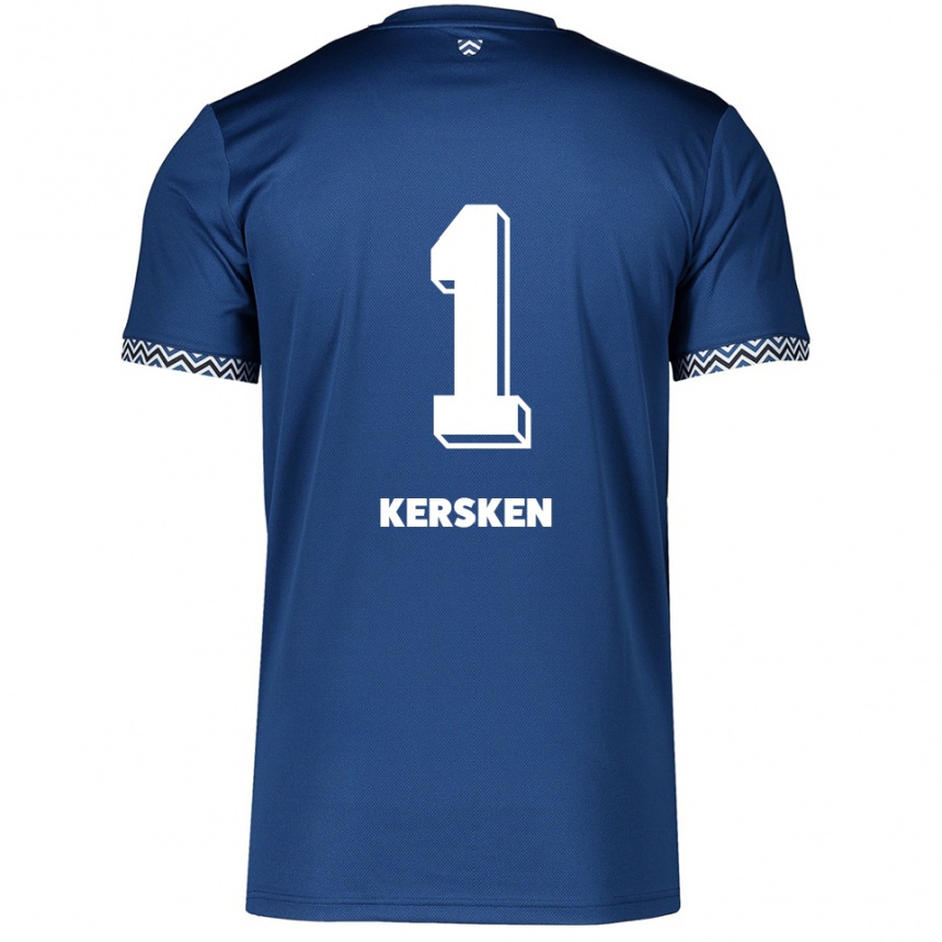 ילדים כדורגל יונאס קרסקן #1 כחול נייבי לבן ג'רזי ביתית 2025/26