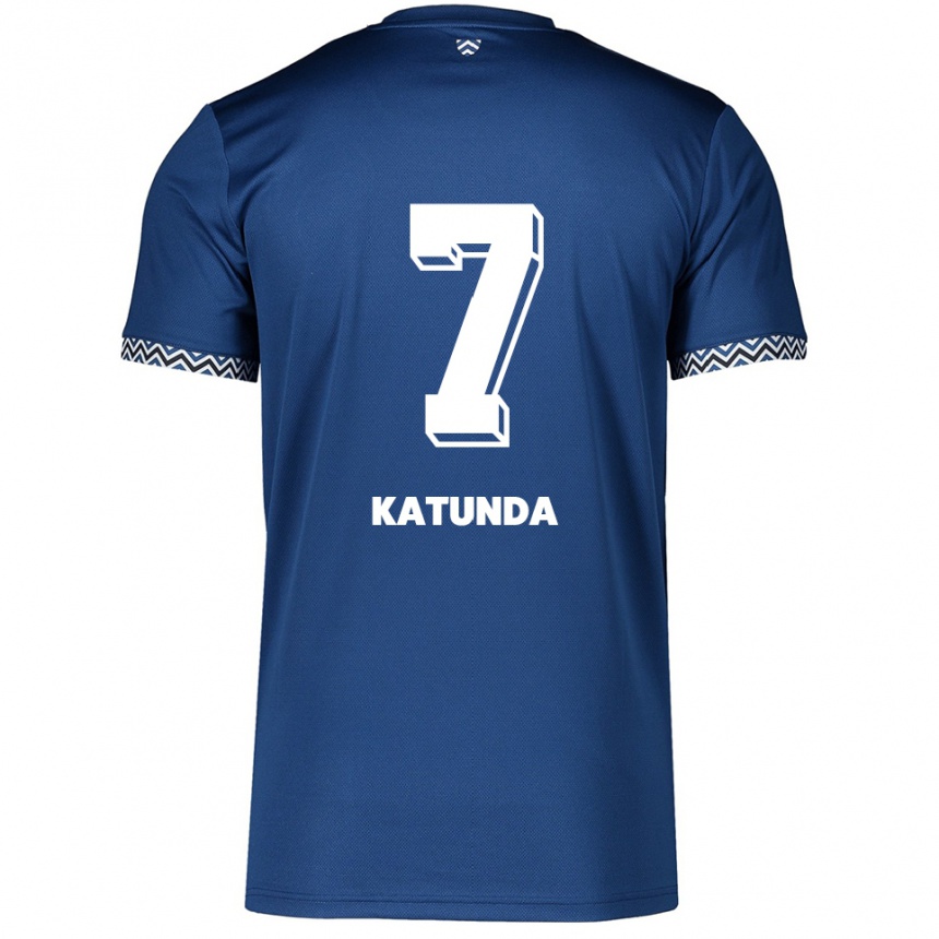 ילדים כדורגל Christopher Katunda #7 כחול נייבי לבן ג'רזי ביתית 2025/26