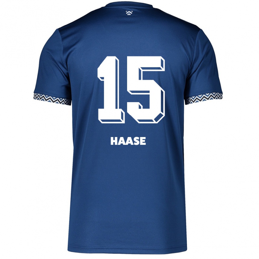 ילדים כדורגל Leo Haase #15 כחול נייבי לבן ג'רזי ביתית 2025/26