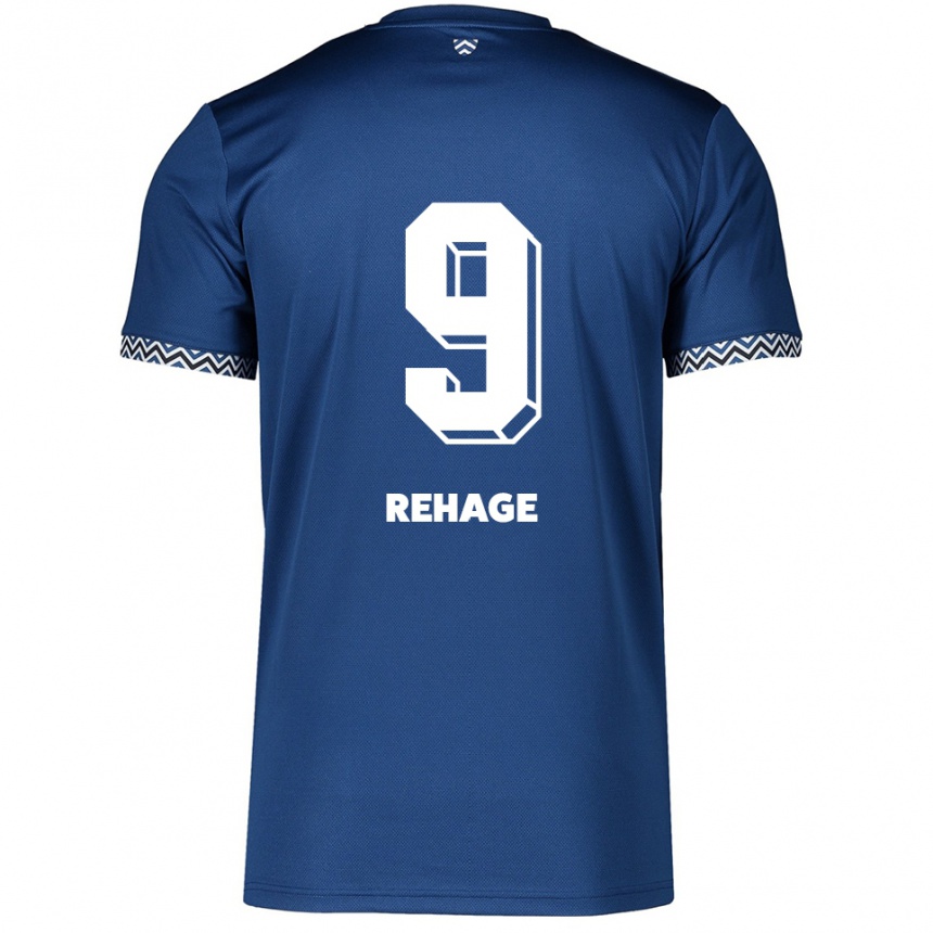 ילדים כדורגל Ben Rehage #9 כחול נייבי לבן ג'רזי ביתית 2025/26