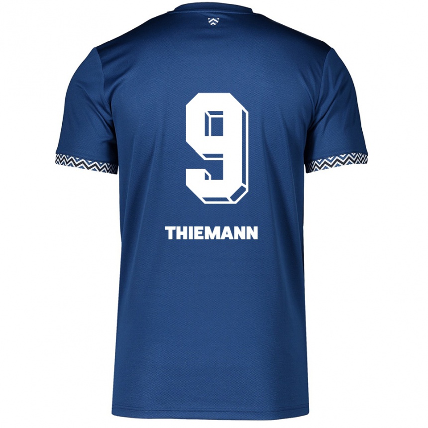 ילדים כדורגל סופיה תימאן #9 כחול נייבי לבן ג'רזי ביתית 2025/26