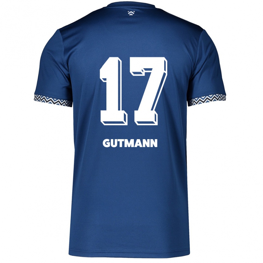 ילדים כדורגל Glenn Gutmann #17 כחול נייבי לבן ג'רזי ביתית 2025/26