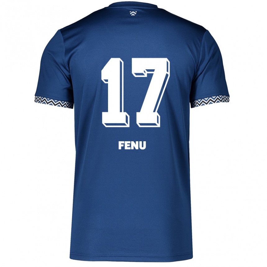 ילדים כדורגל Inci Fenu #17 כחול נייבי לבן ג'רזי ביתית 2025/26