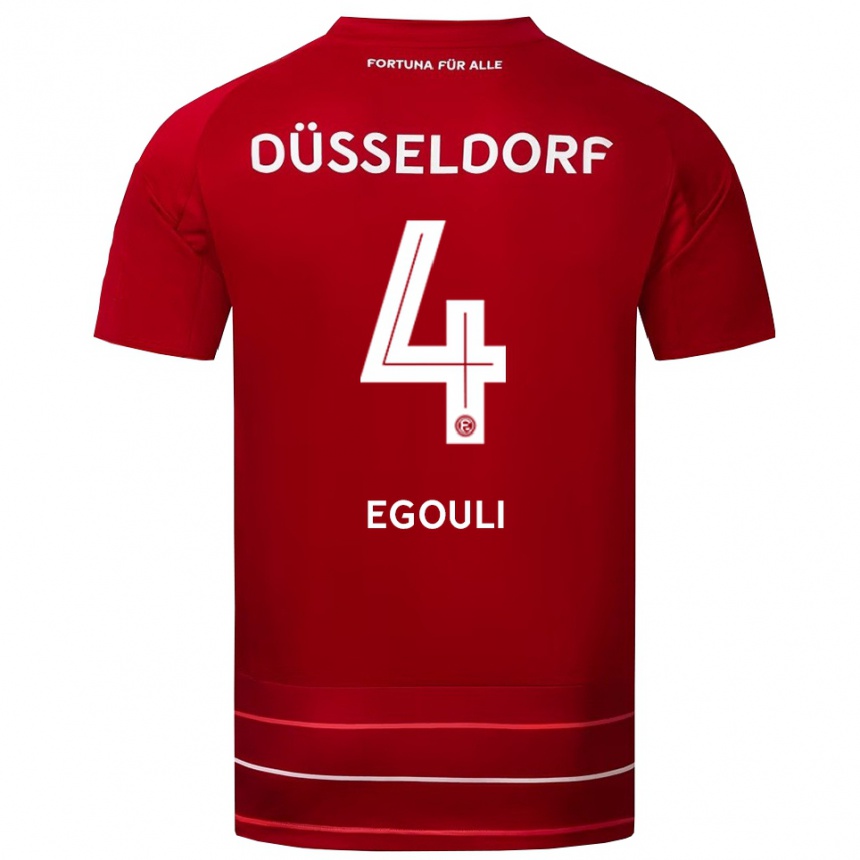 ילדים כדורגל Elias Egouli #4 אדום לבן ג'רזי ביתית 2025/26