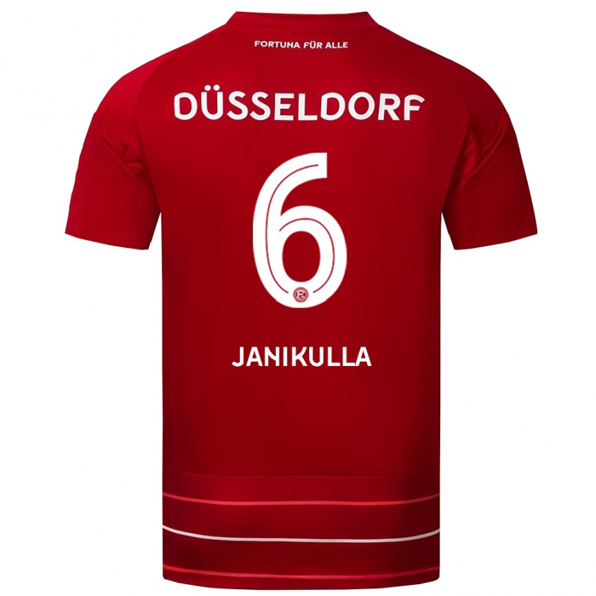 ילדים כדורגל Julius Janikulla #6 אדום לבן ג'רזי ביתית 2025/26