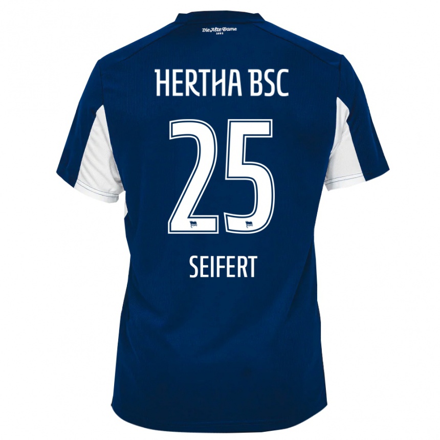 ילדים כדורגל Johanna Seifert #25 לבן כחול ג'רזי ביתית 2025/26